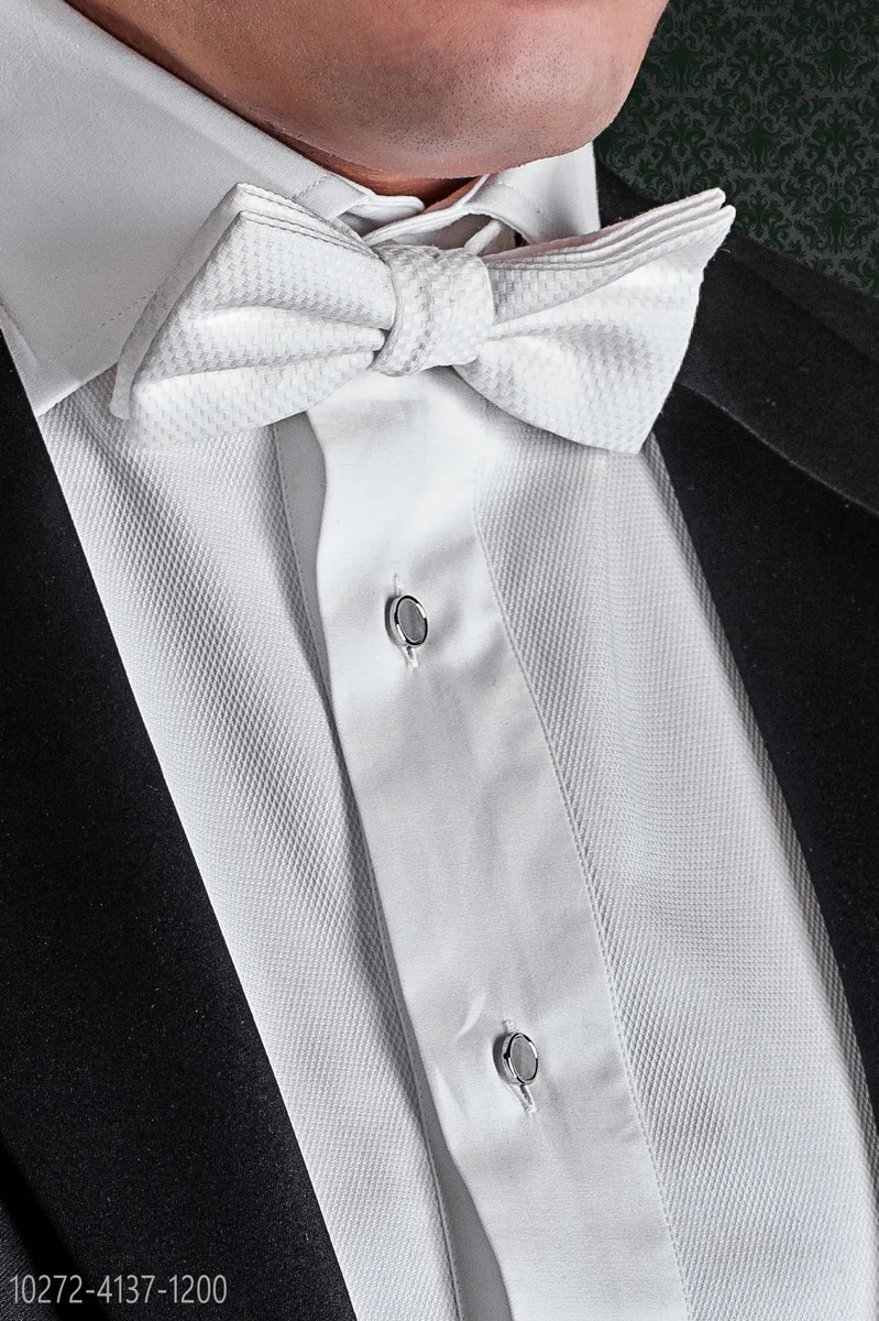 Papillon annodato in piquet bianco