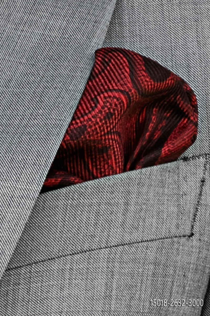 Einstecktuch rot Paisley aus Seide