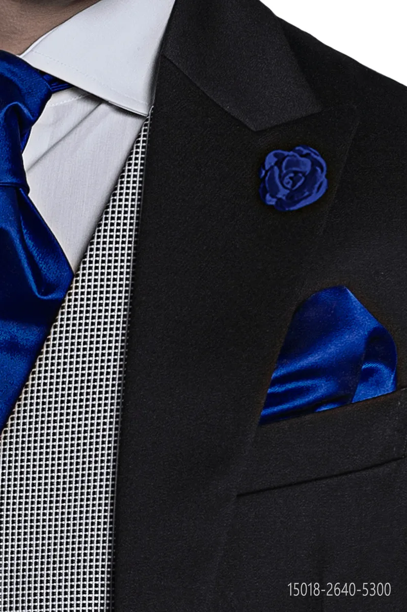 Electric blue satin handkerchief