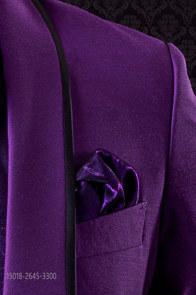 Einstecktuch, purple, aus Lurex
