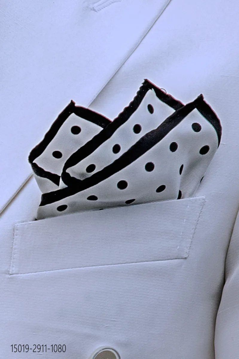 Fazzoletto seta twill con pois neri