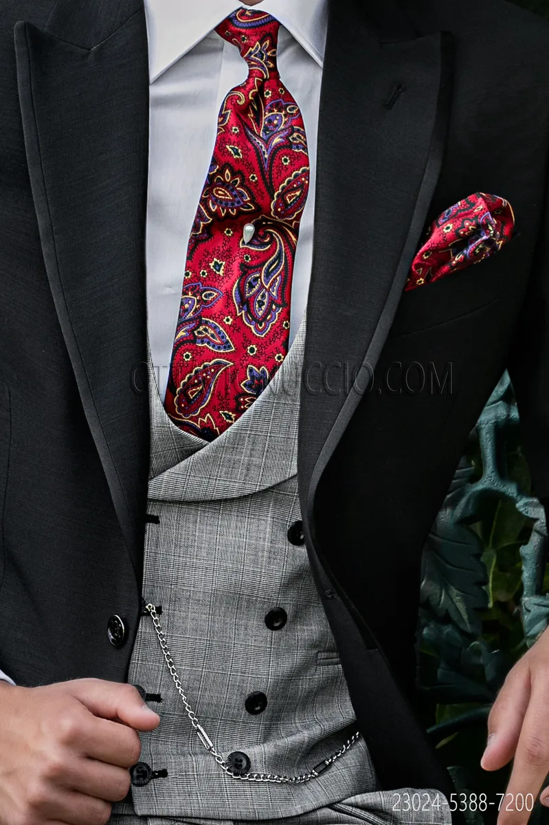 Gilet doppiopetto Principe di Galles chiaro