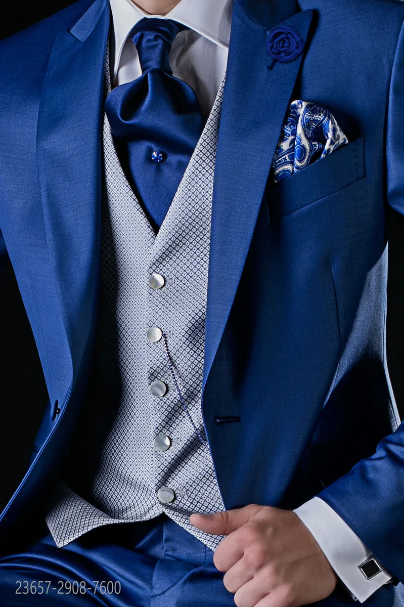 Gilet 5 bottoni in pura seta grigio con microdisegni