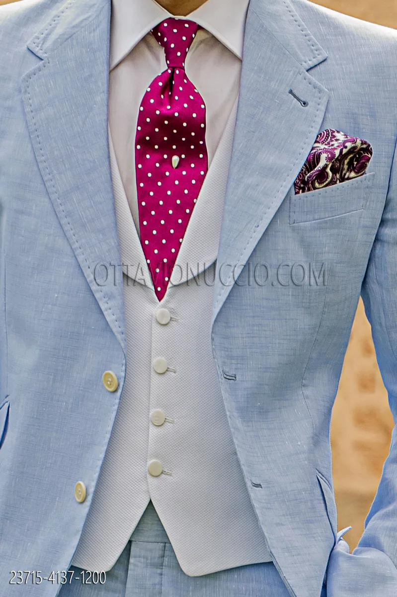 Gilet sciallato in puro cotone avorio