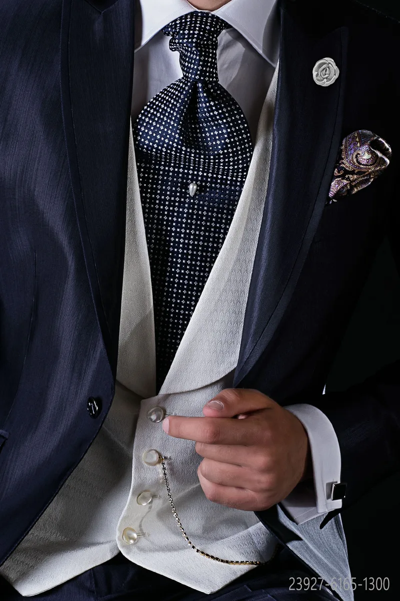 Gilet scollo profondo sciallato bianco