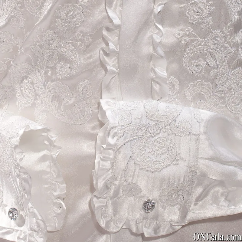 Camicia bianca naturale ricamata