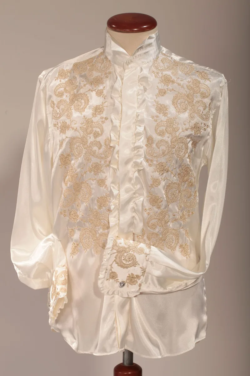 Golden embroidered ivory shirt