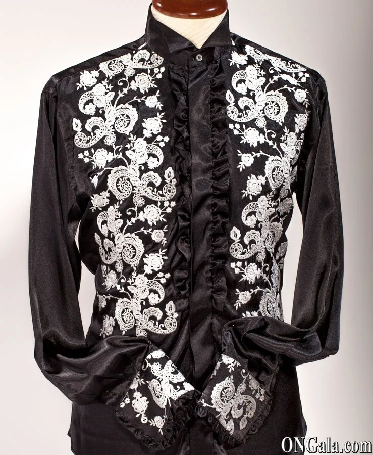 Camicia nera ricamo glitter