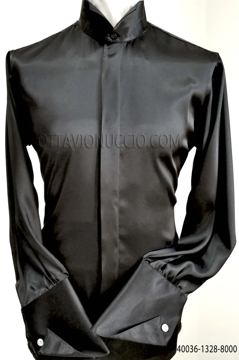 Camicia in raso nero