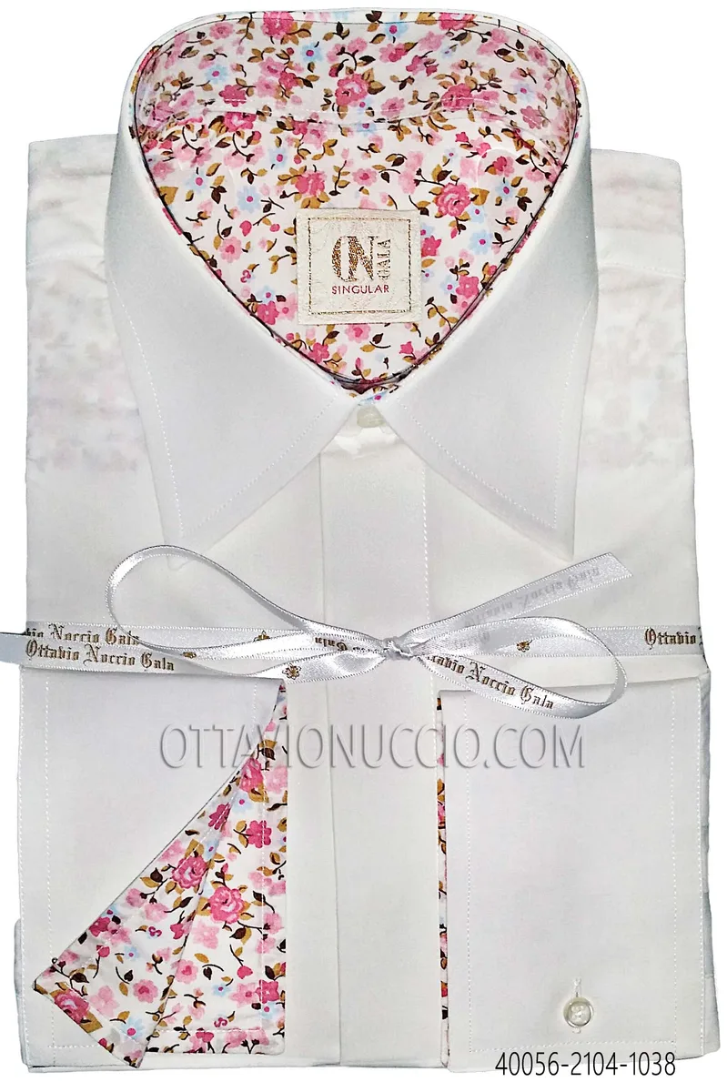 Camicia bianca cotone con contrasti