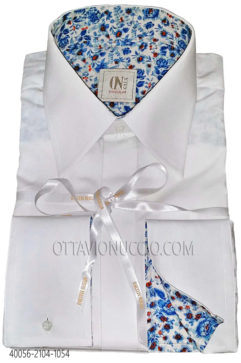 Camicia bianca cotone con contrasti