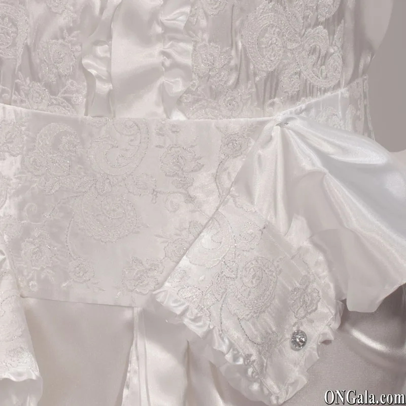 Camicia collo classico bianca naturale ricamata
