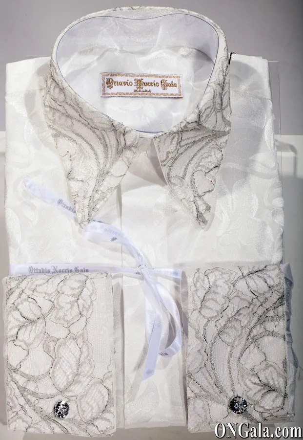 Camicia con pizzo bianca