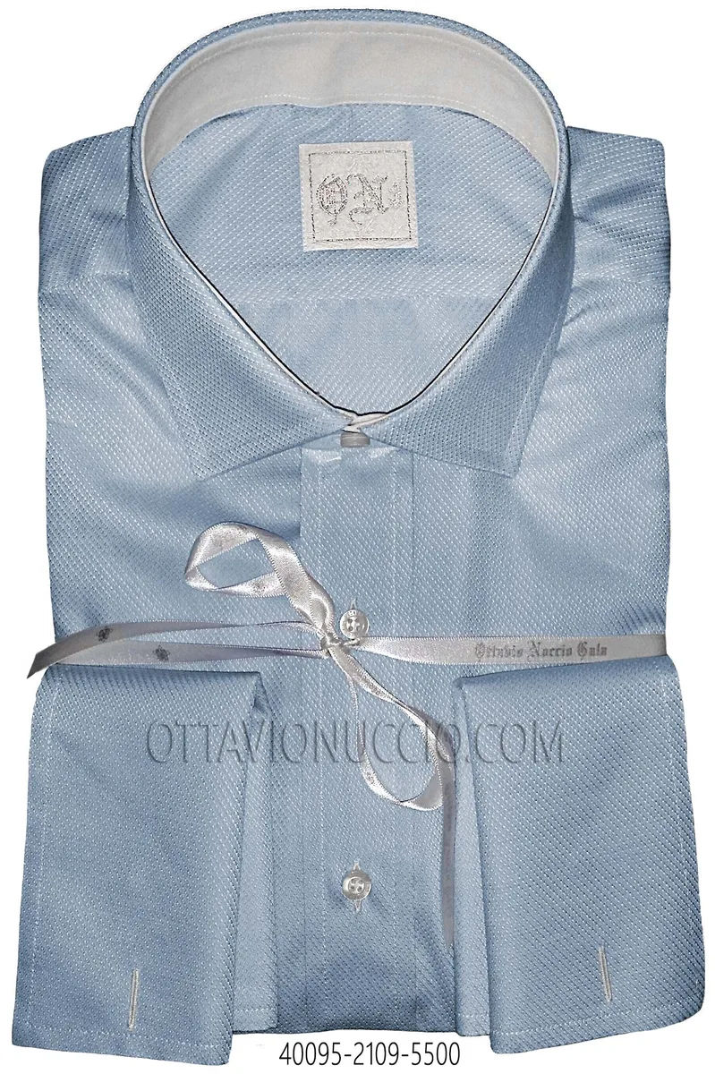 Camicia celeste in cotone