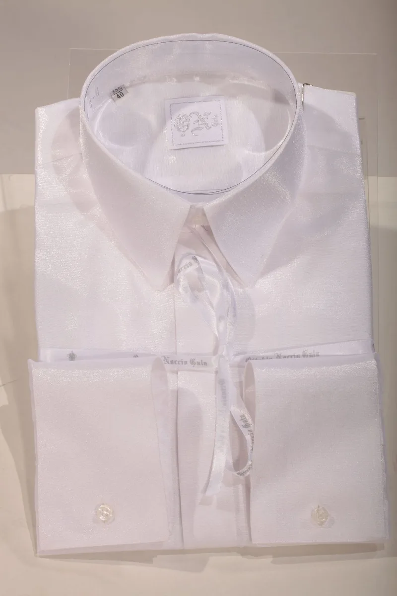 Camicia in lurex bianca