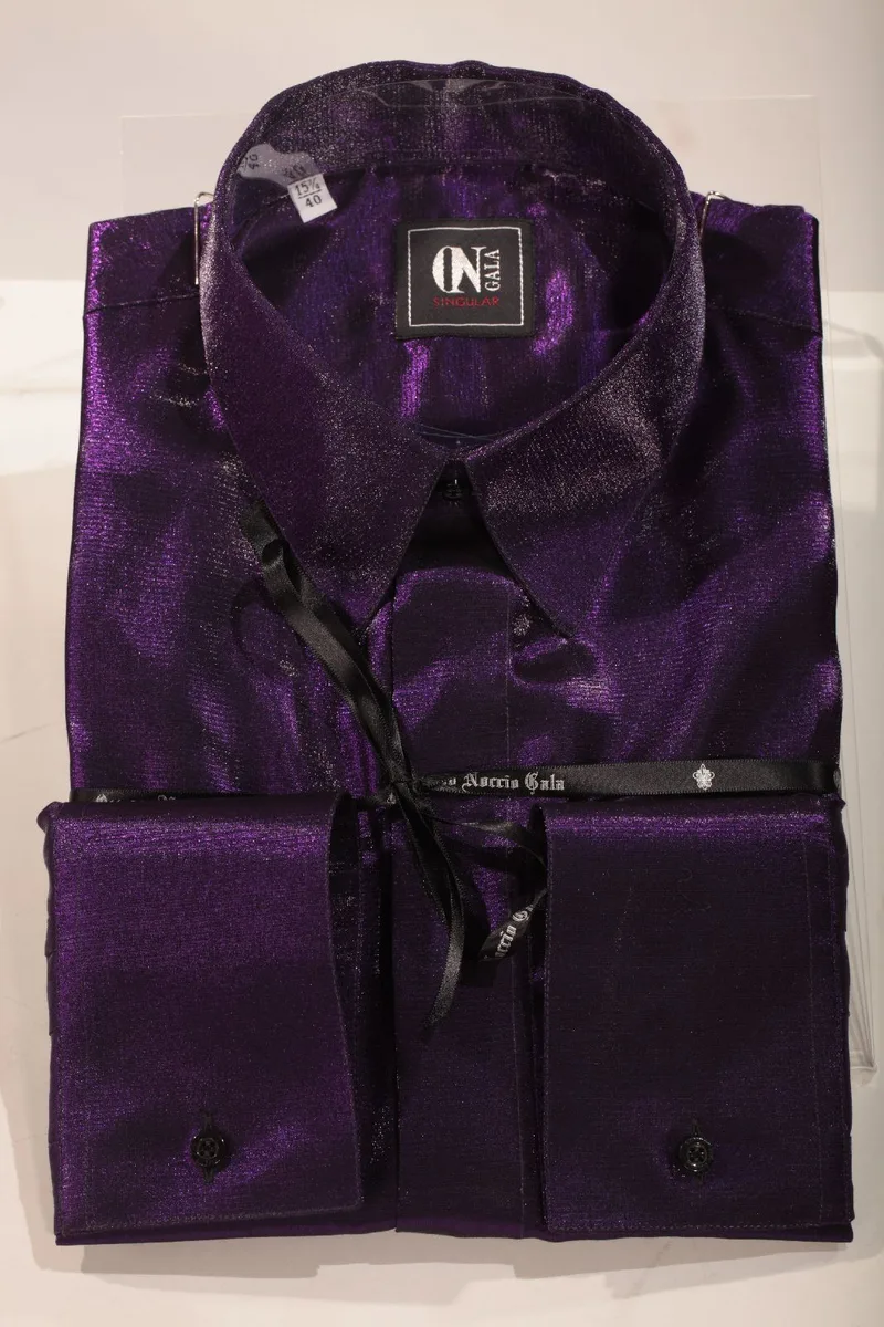Camicia in lurex viola