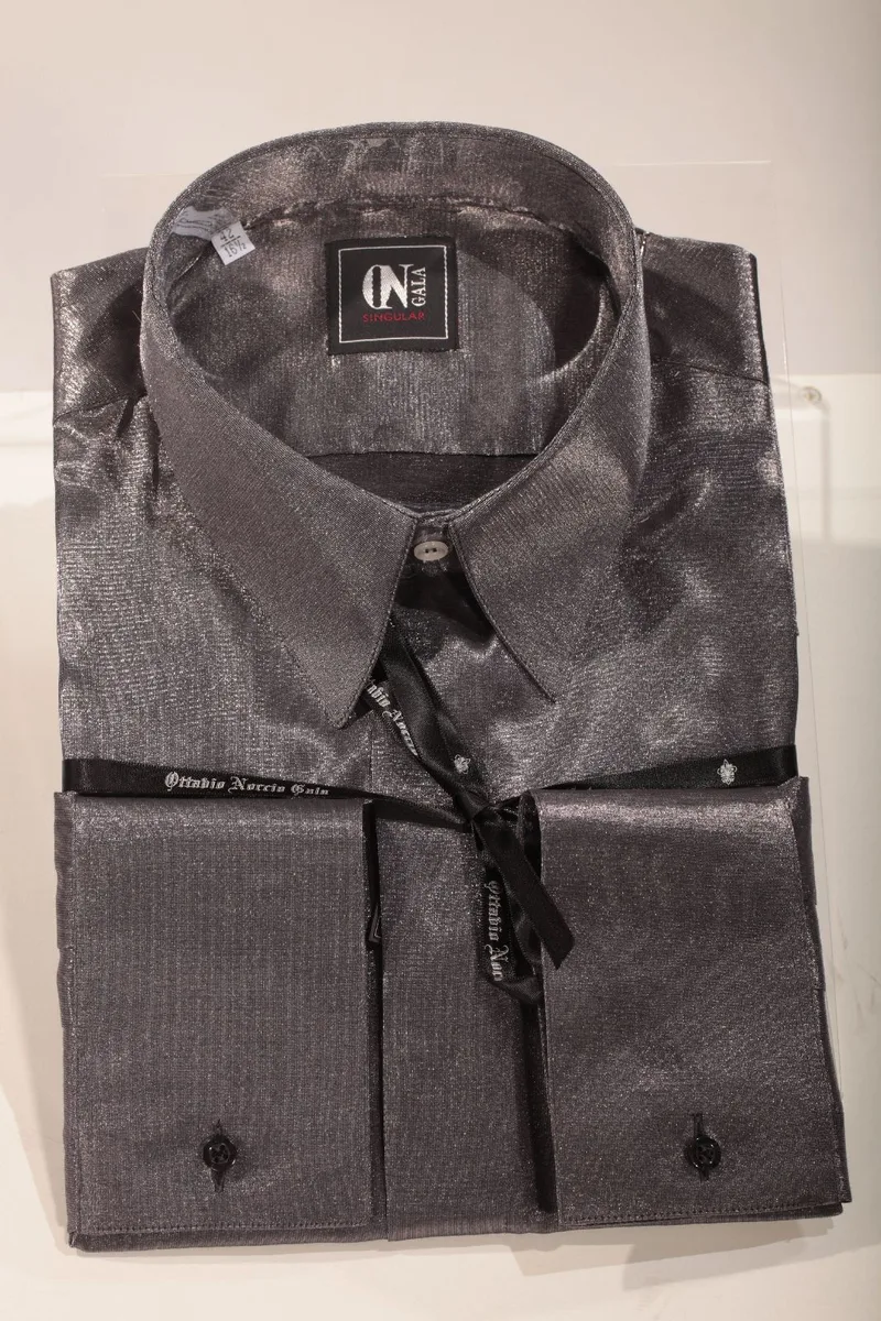 Camicia in lurex grigio