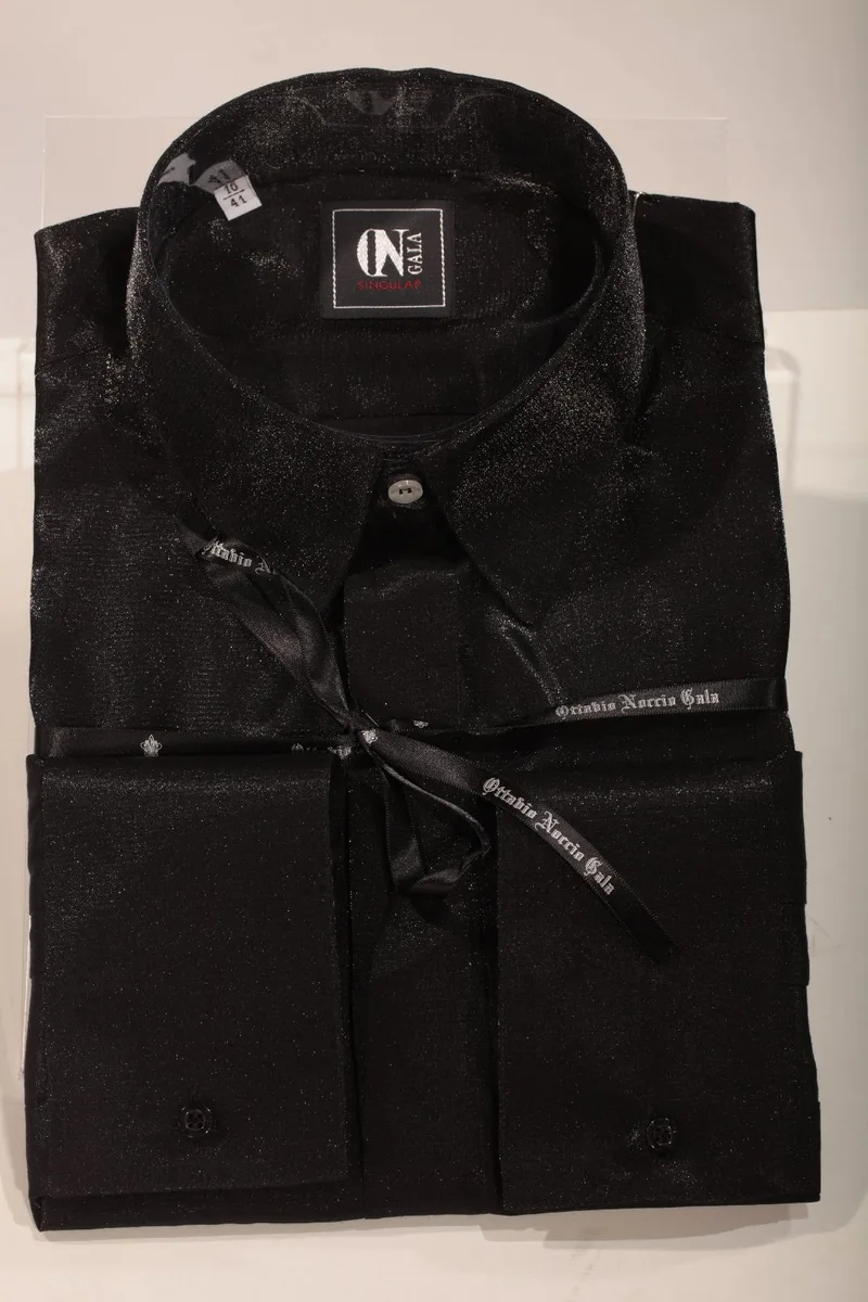 Camicia in lurex nera