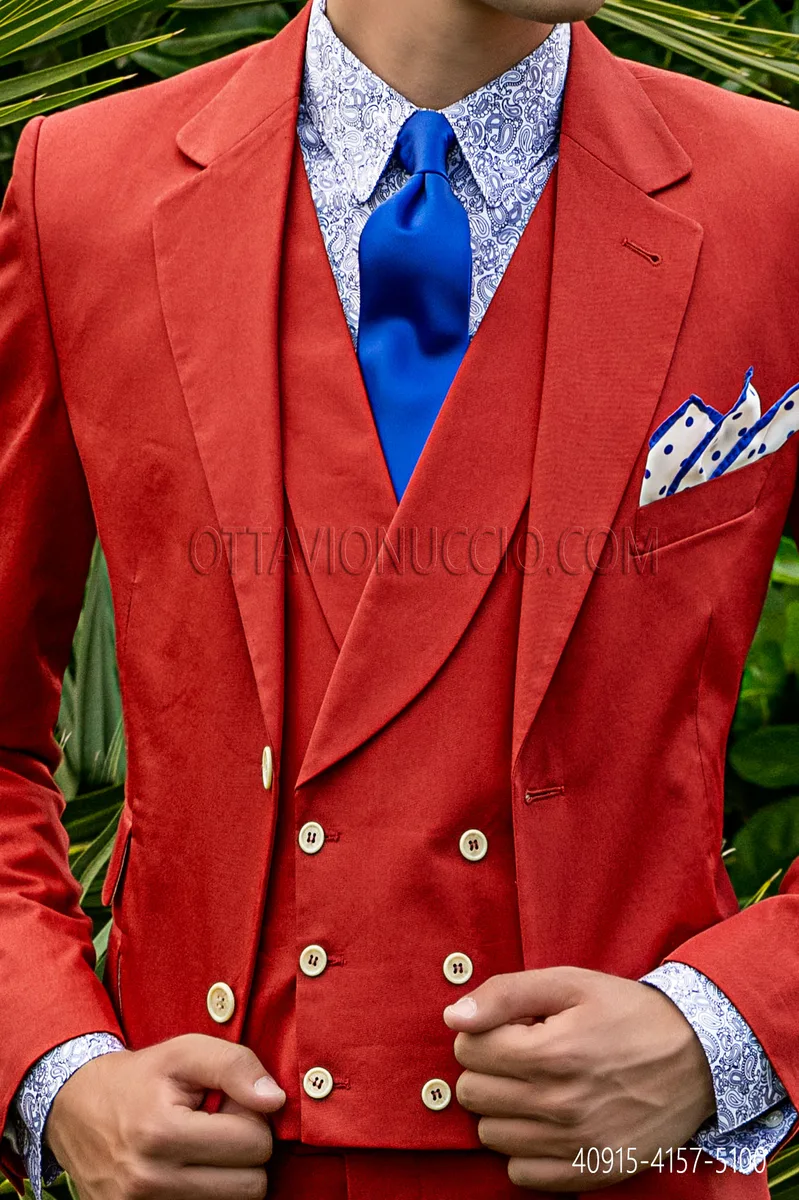 Camicia collo moderno fantasia paisley blu