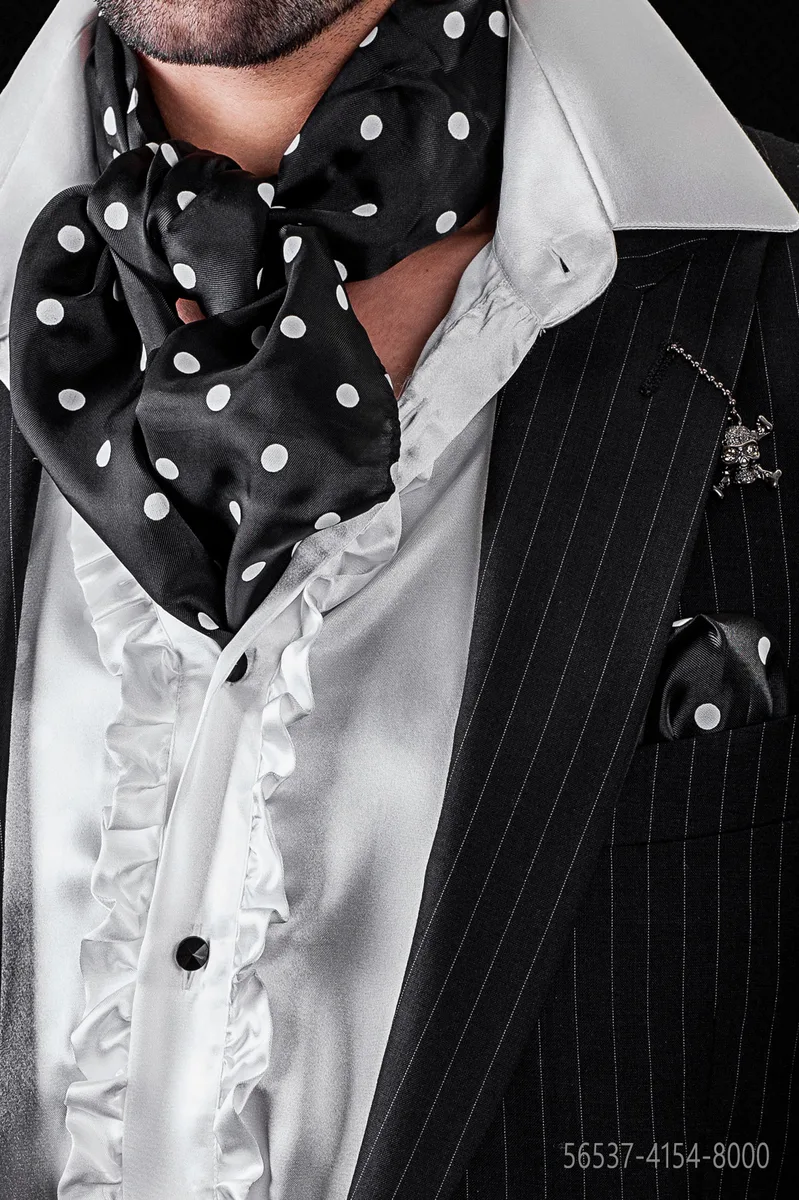 Foulard nero a pois bianchi