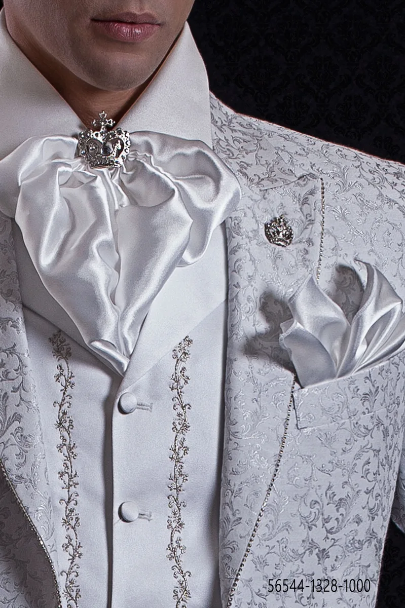 White satin plastron tie