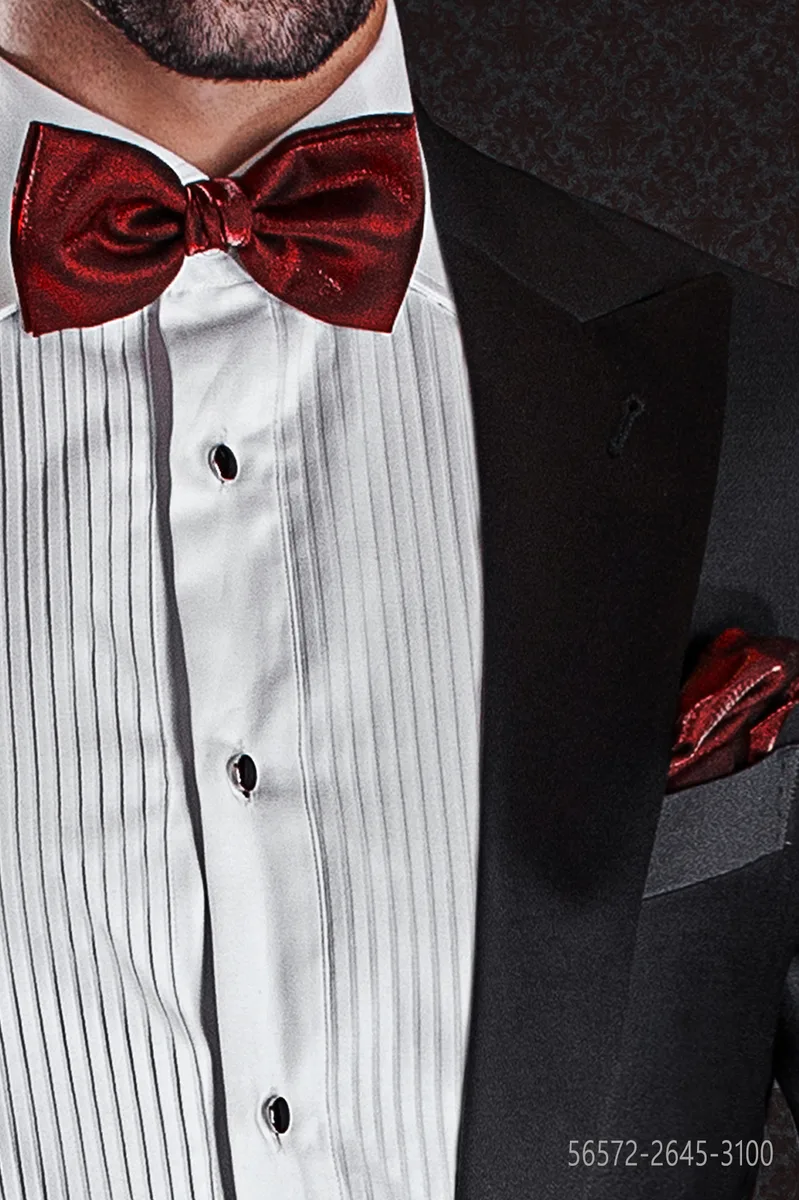 Red Lurex Bow-Tie and Handkerchief Set