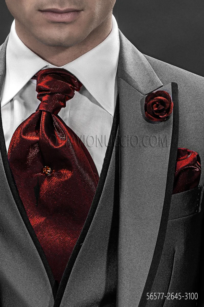 Ascot e fazzoletto in lurex rosso