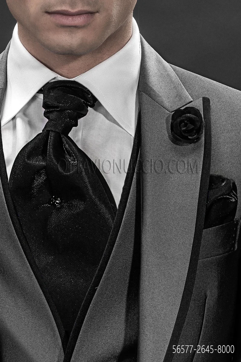 Ascot e fazzoletto in lurex nero