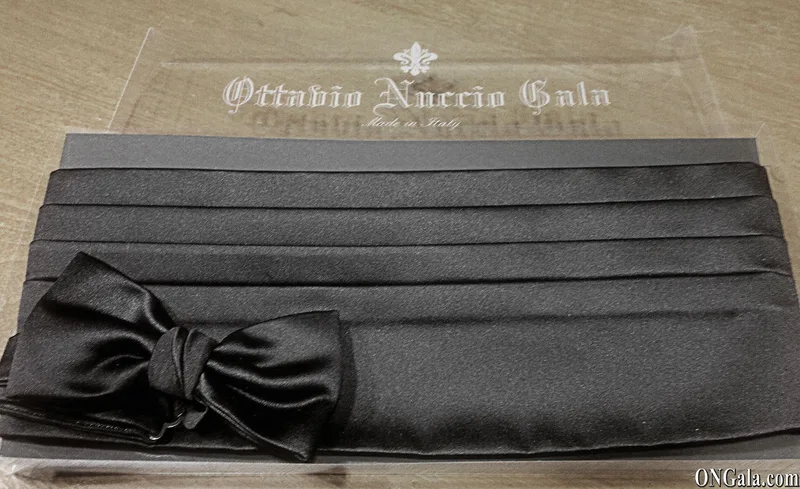 Fascia e Papillon in raso nero