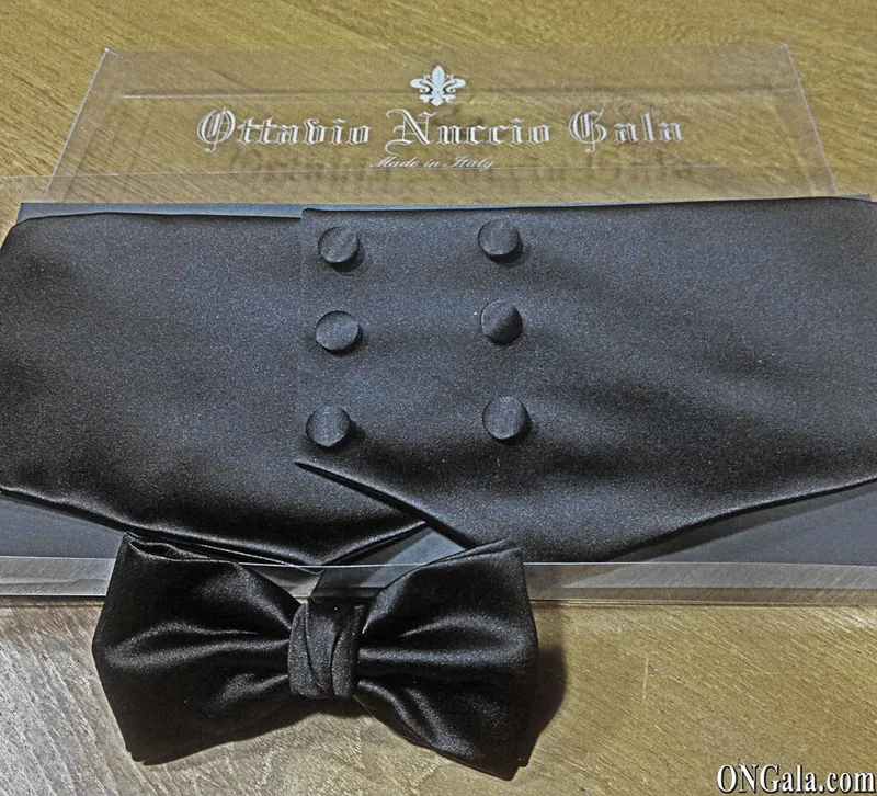Fascia e Papillon nero in raso
