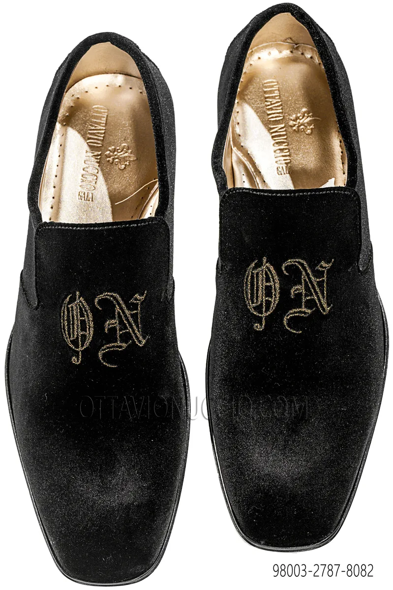 Black Velvet Slippers