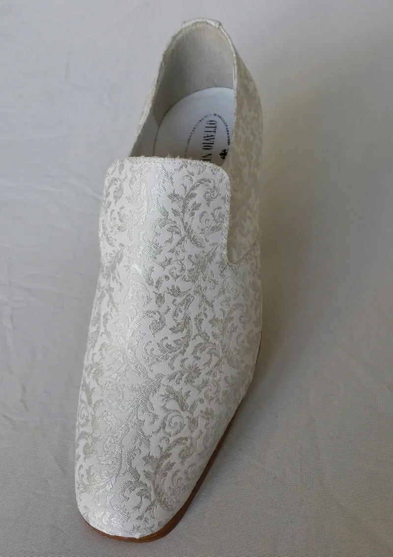 Slipper in tessuto damascato grigio ghiaccio