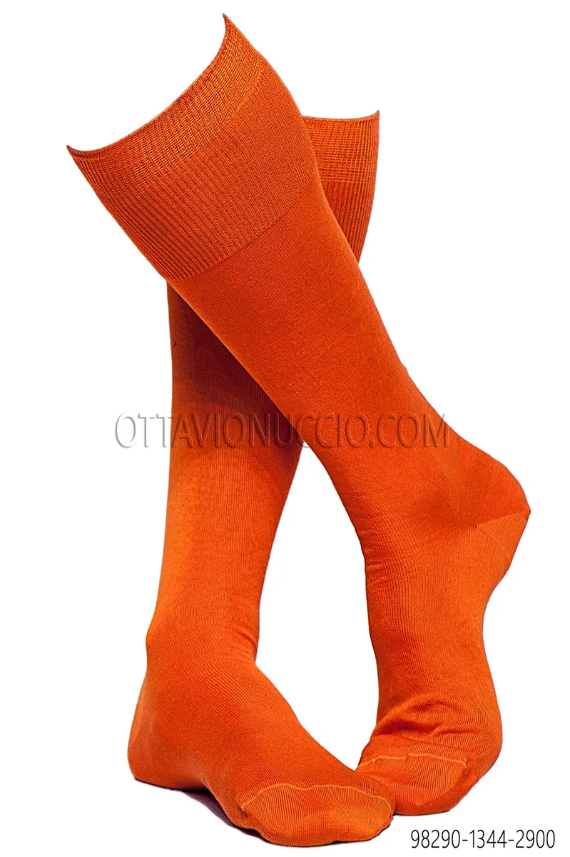 Calze in cotone color arancio
