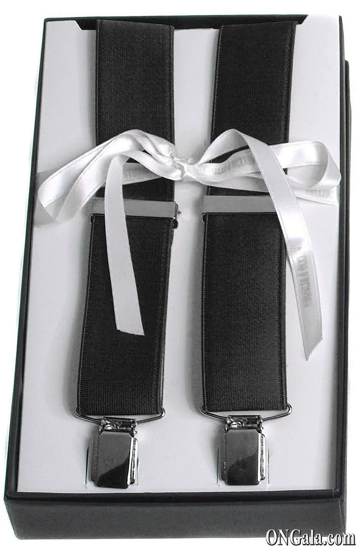 Satin-Look Elastic Braces in Black