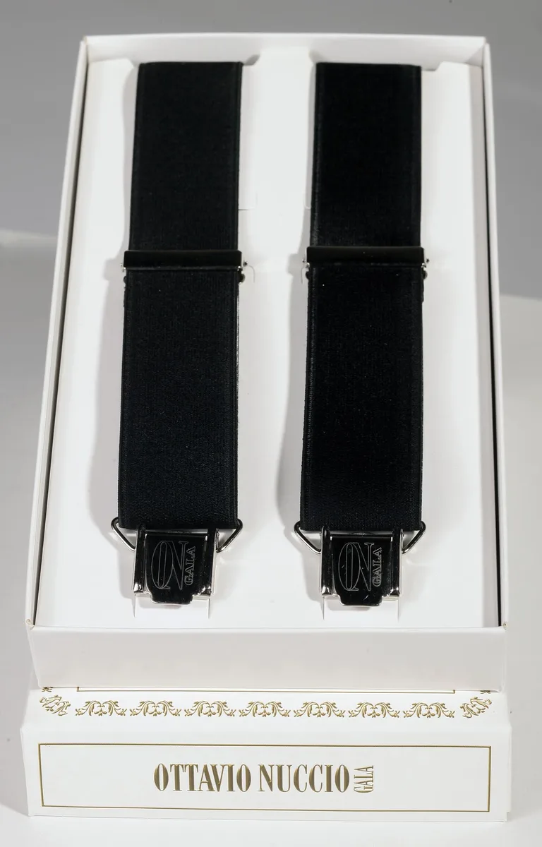 Satin-Look Elastic Braces in Black