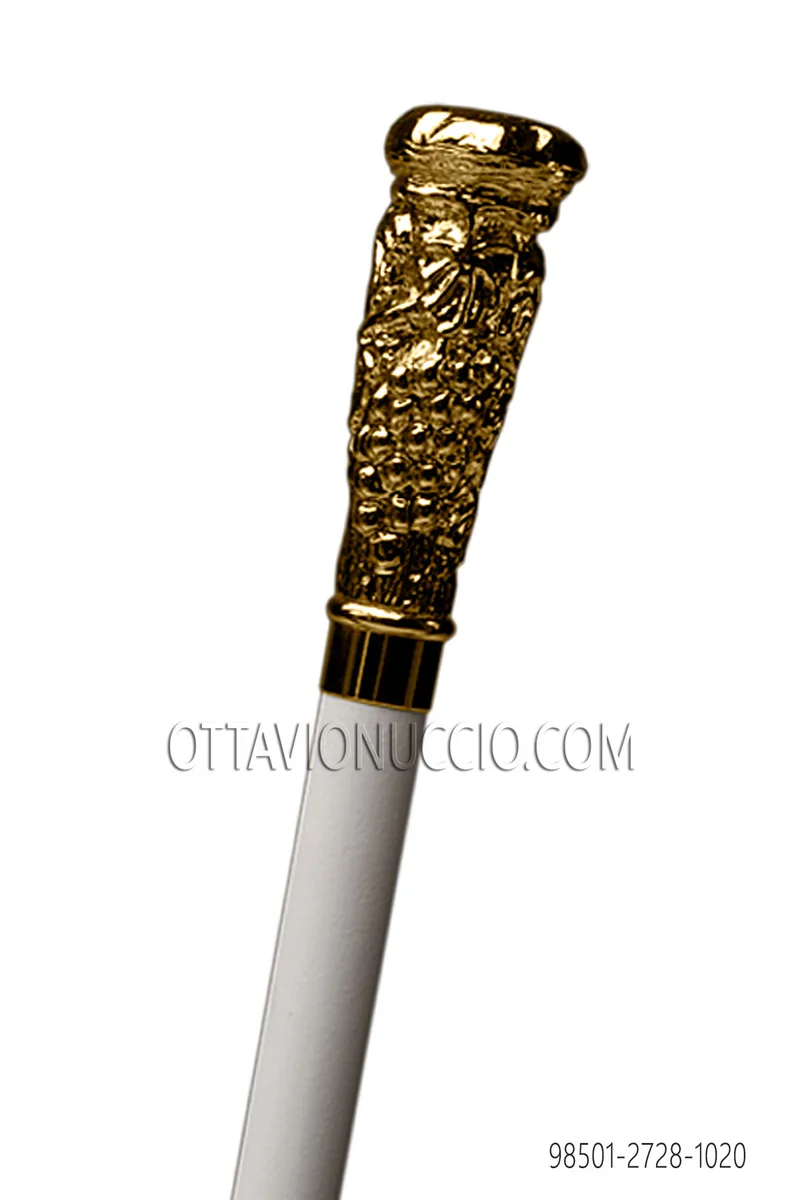 Bastone bianco pomello oro