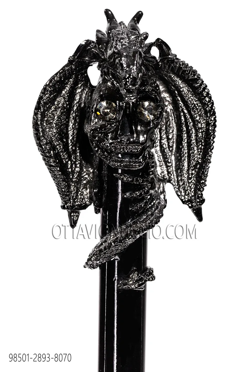 Bastón negro pomo forma drako caño fusil