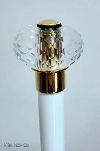 Bastone bianco con pomolo sfera crystal