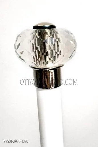 Bastone bianco con pomolo sfera crystal