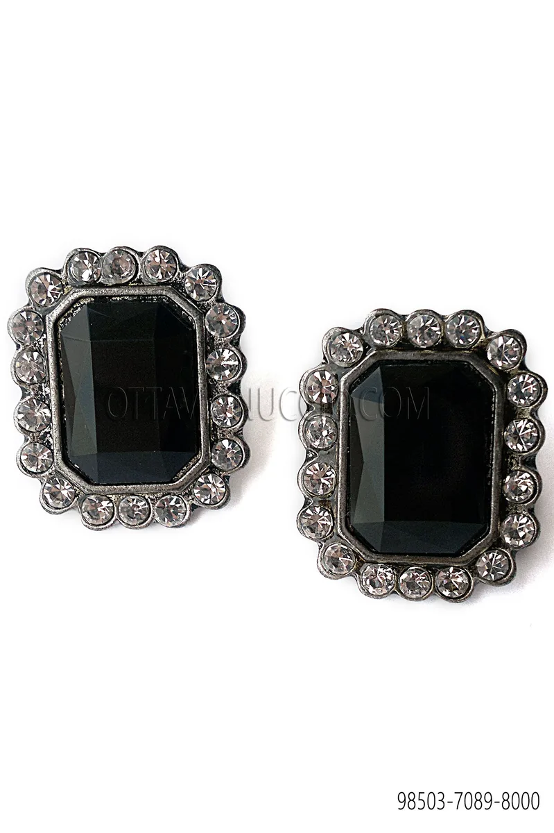 Black Jewel Rectangular Cufflinks