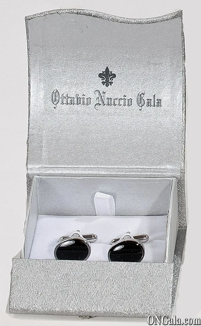 Gemelli smaltati nero forma ovale