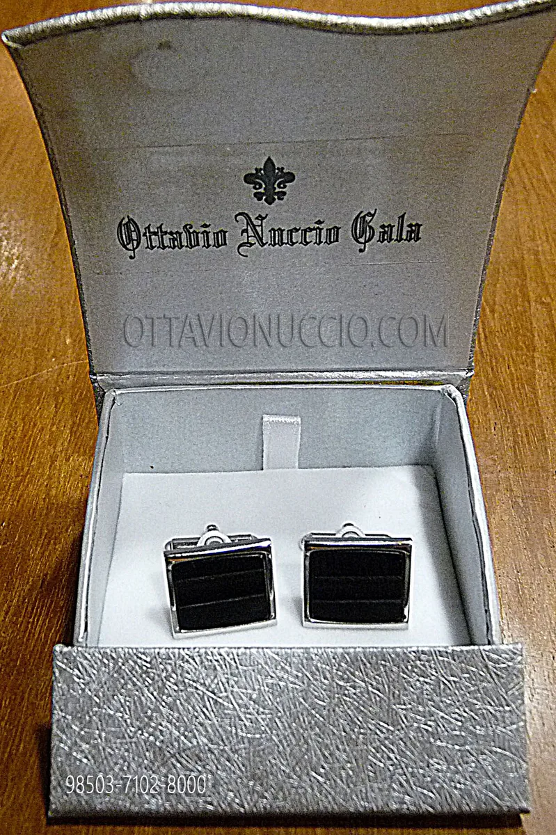 Enamel Rectangular Cufflinks in Black