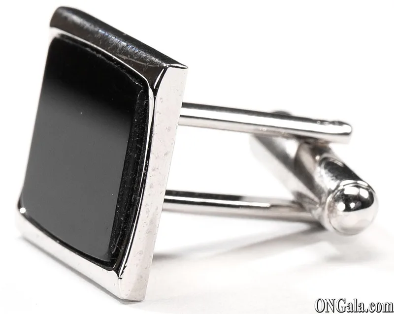 Enamel Rectangular Cufflinks in Black