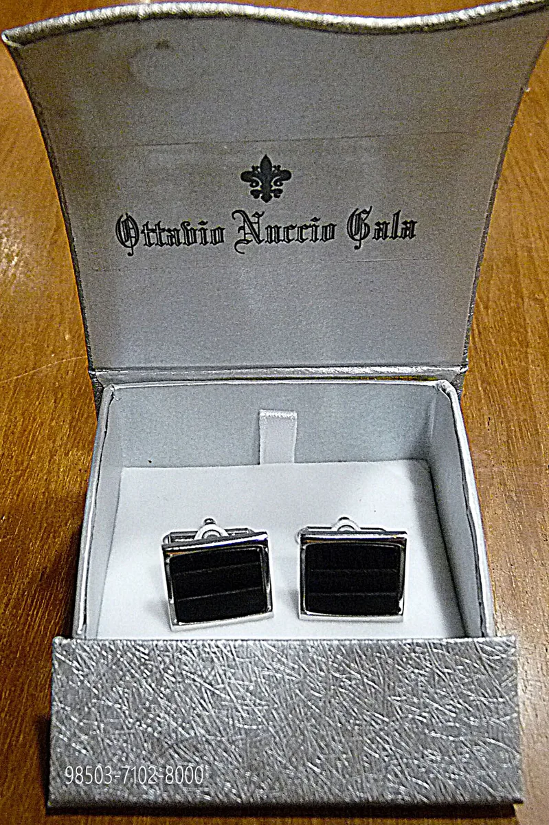 Enamel Rectangular Cufflinks in Black