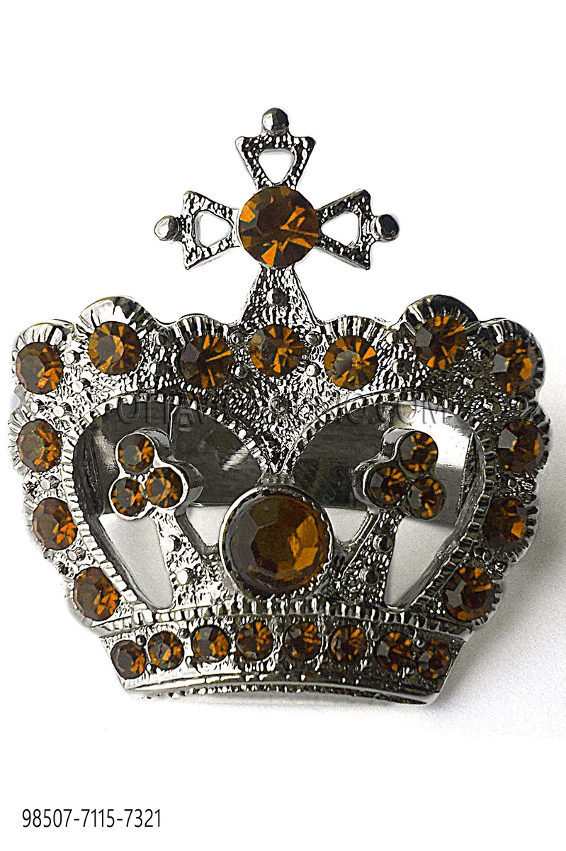 Fermanodo Corona nikel strass topazio