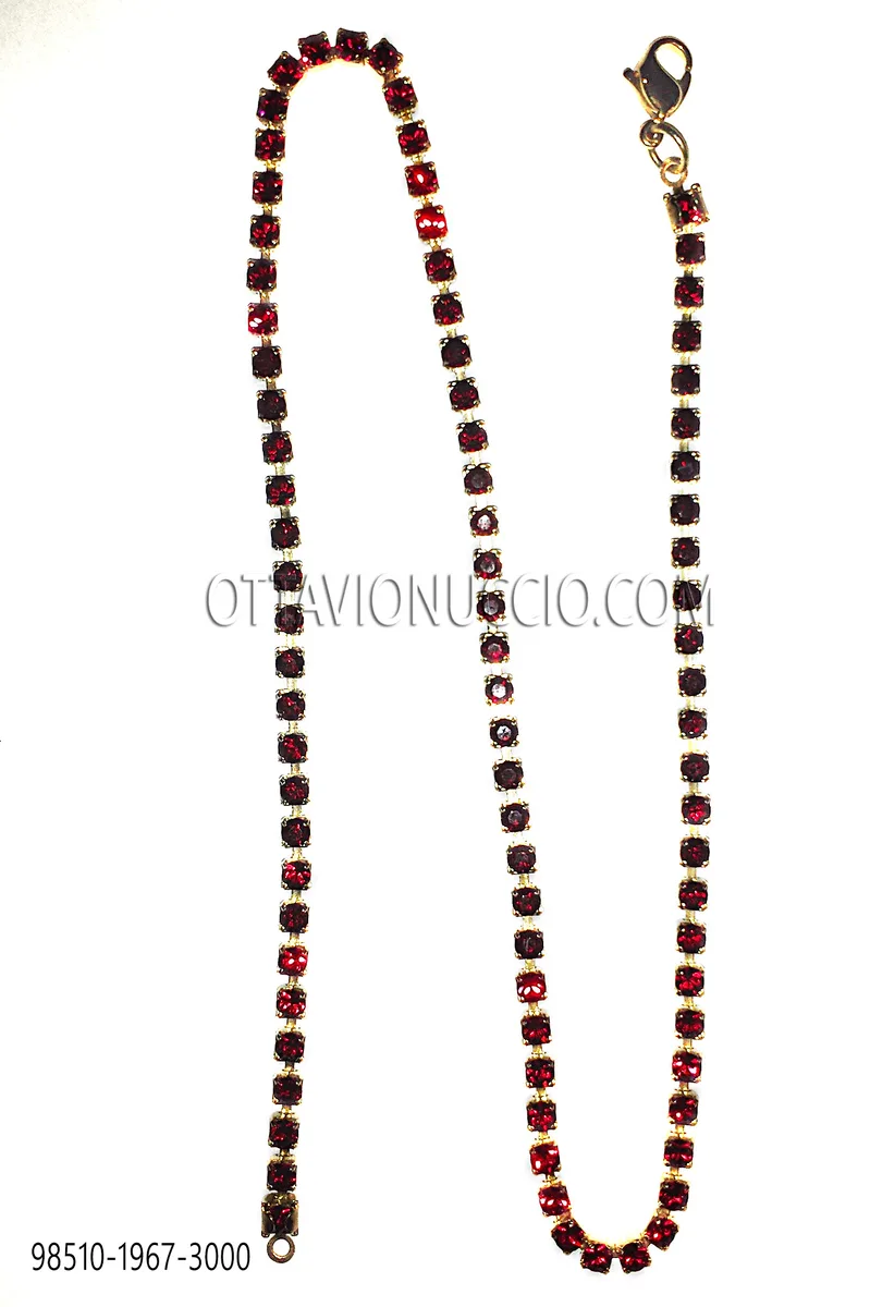 Catenina con strass rossi