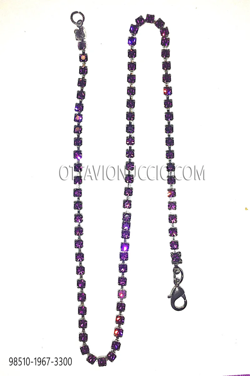 Catenina nikel con strass viola