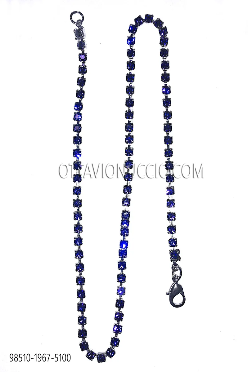 Sapphire Blue Diamante Embellished Chain