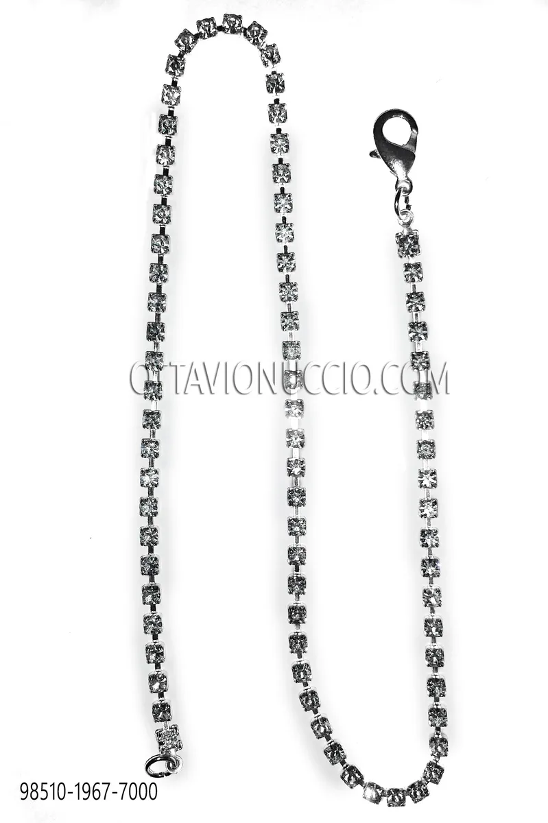 Silber Weste-Kette mit crystal Strasssteine