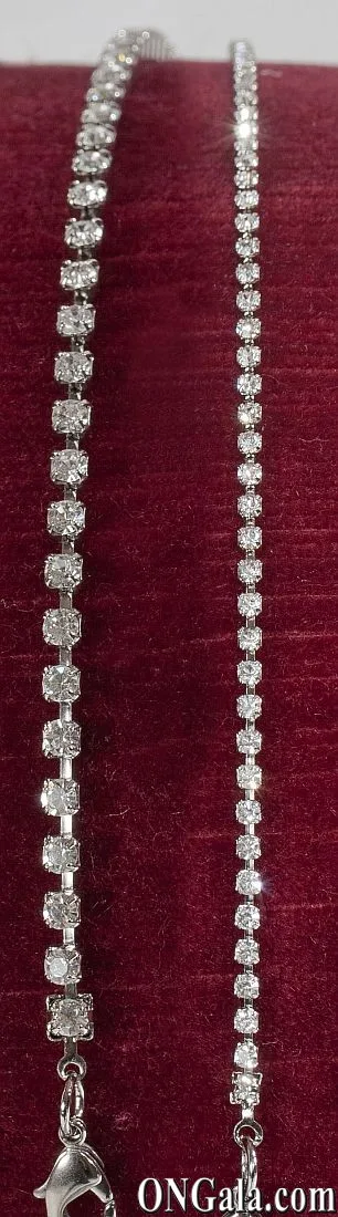 Silber Weste-Kette mit crystal Strasssteine